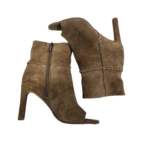 VINCE CAMUTO Sashane Peep-Toe Booties Size 7.5 Suede - Picture 9 of 13